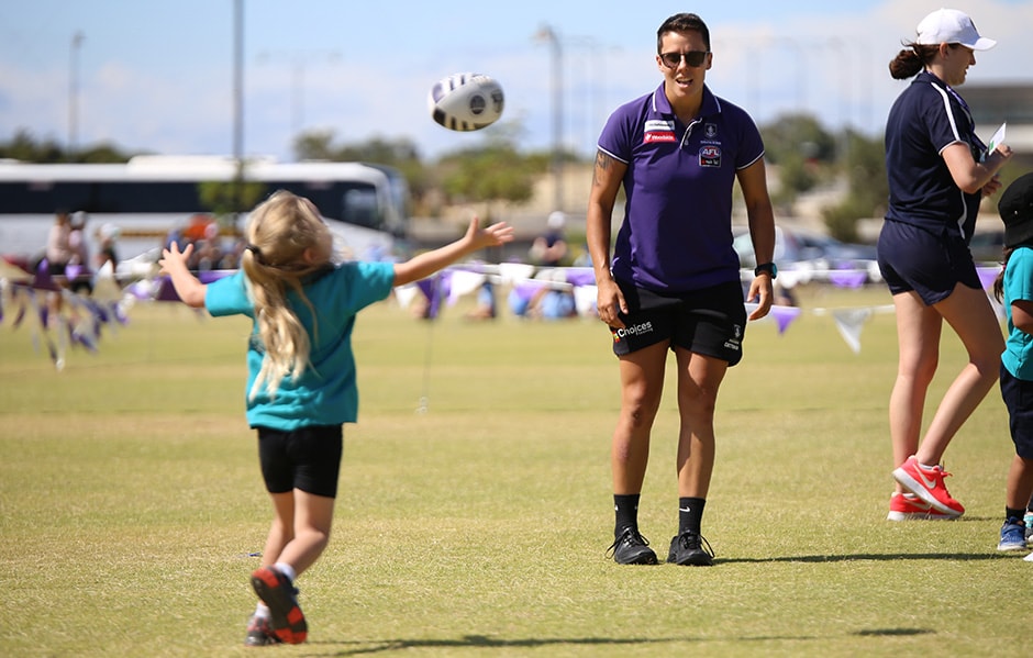 gooch web 44.jpg Fremantle defender Evie Gooch at the Freo Fundamentals Gala Day. - Fremantle,Fremantle Dockers